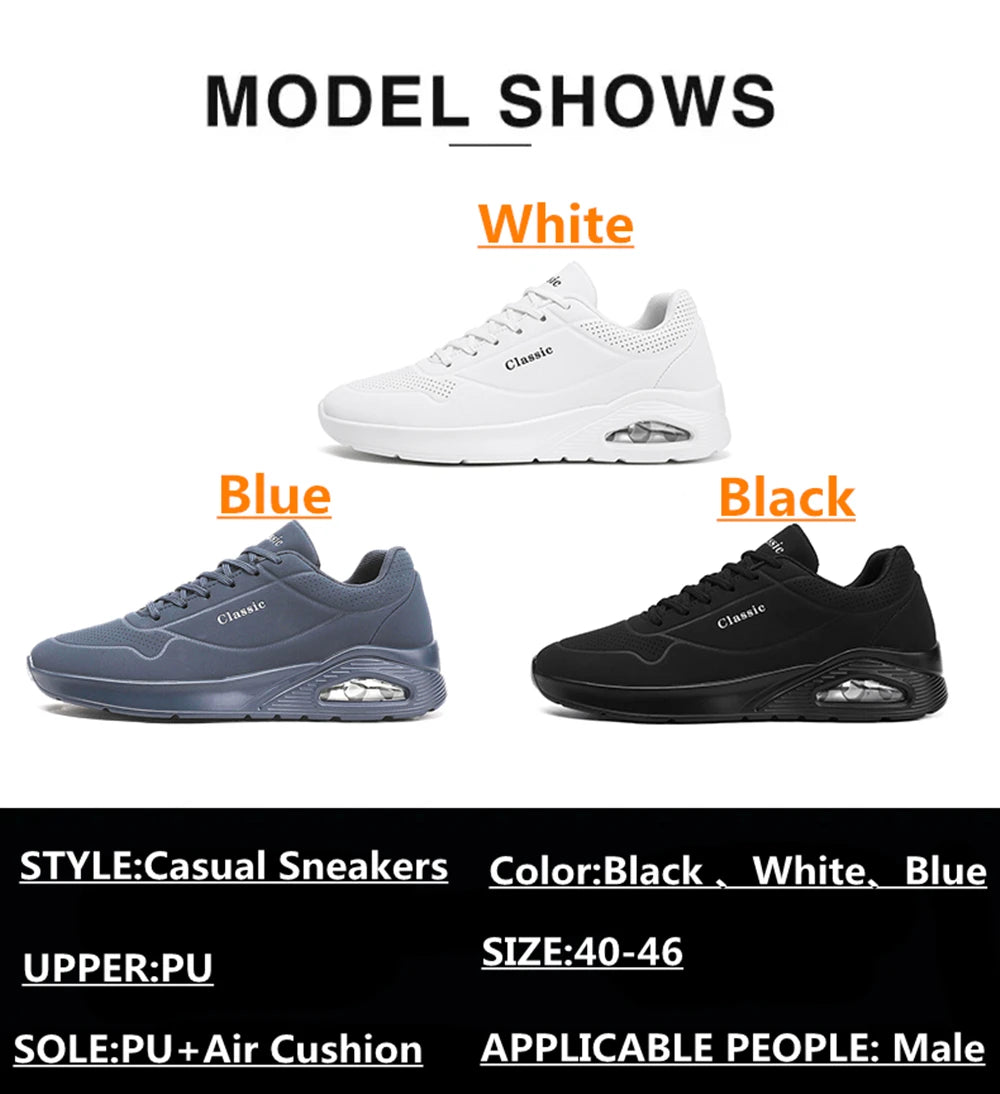 Men's Breathable Shock-Absorbing Running Shoes with Air Cushion Lightweight Low-Top Sneakers for Gym Training Casual Wear