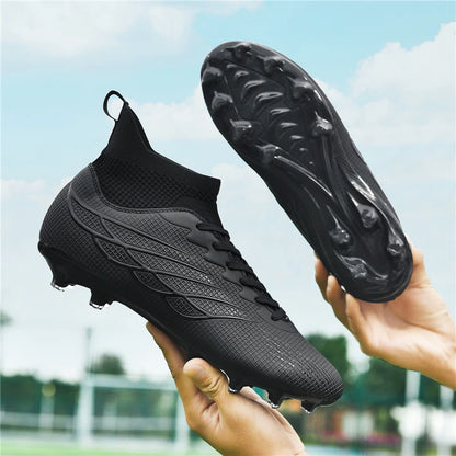 Superfly FG Football Boots Outdoor Soccer Cleats Black Shoes Soft Sport Professional Shoes Breathable Comfortable Boots Plus Size