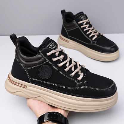 Pantofi Oxford casual pentru bărbați, din piele, cu talpă groasă, la modă, pentru exterior, fără toc, de calitate superioară, pantofi Oxford realizați manual, pentru plimbare
