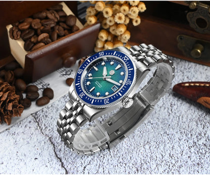 San Martin 37.5mm 40mm Men Diver Watch Miyota 9015 Enamel Dial Luxury Automatic Mechanical Wristwatch Waterproof 200m SN0148