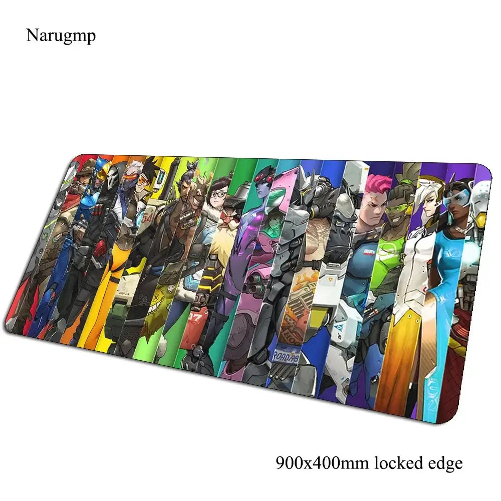 Tappetino mouse Overwatch regalo di compleanno, tappetino per computer 900x400x3mm, mousepad gaming grande, tappetino per mouse e tastiera per giochi PC gamer da scrivania