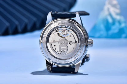 PAGANI DESIGN – luksuzni mehanički sat za muškarce, 41 mm, safirno staklo, kožni remen, vodootporan, u pilotskom stilu, s turbiljonom i fazama mjeseca