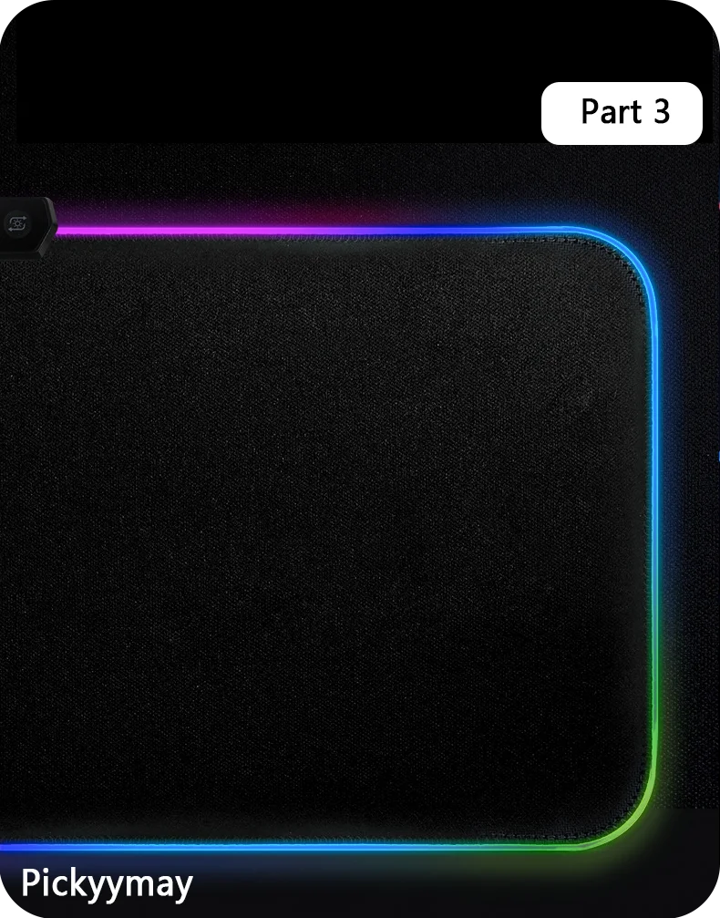 Velká RGB herní podložka pod myš, LED podložka pod myš pro hráče, podložka na stůl k PC, RGB podložka pod klávesnici XXL 90x40cm