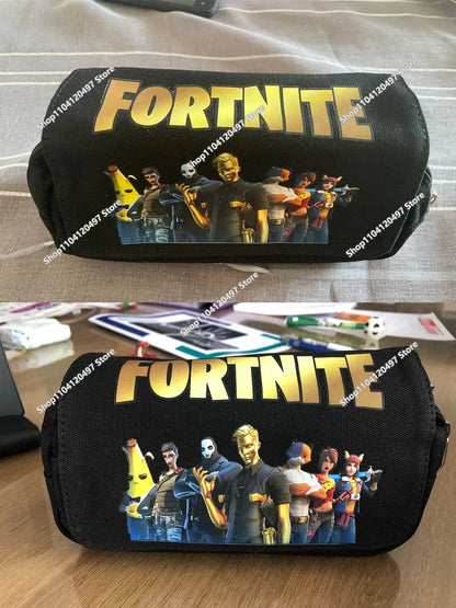 Victory Royale Student Boys Girls Fortnite Capacity Stationery Pencil Case Peely Llama Hero Children's Pen Box Kids Teen Bags
