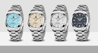 BENYAR luxury brand 40MM sand grain dial men's watch, stainless steel 50 meter waterproof automatic mechanical watch