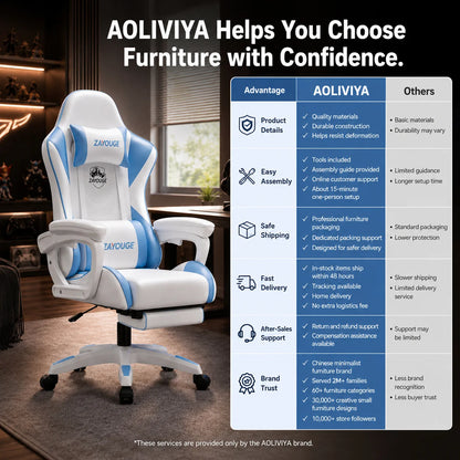 AOLIVIYA Gaming Reclining Office Chair Home Computer Rotating Lifting Backrest Internet Cafe E Sports Game Seat With Footrest