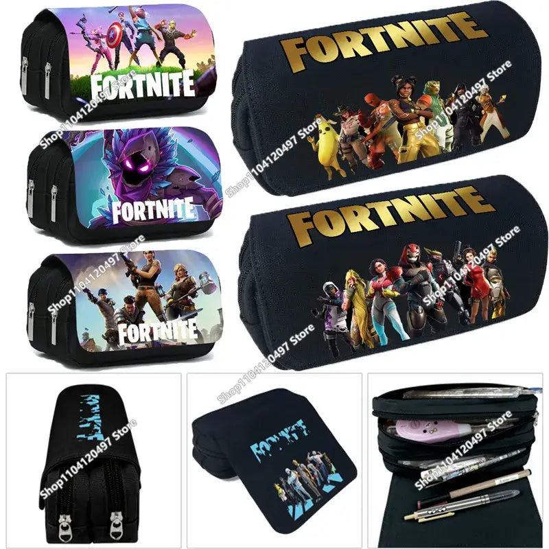 Estuche escolar Fortnite Victory Royale para niños y niñas, estuche para lápices de gran capacidad con Peely, Llama y héroes, caja para bolígrafos infantil, bolsa para niños y adolescentes
