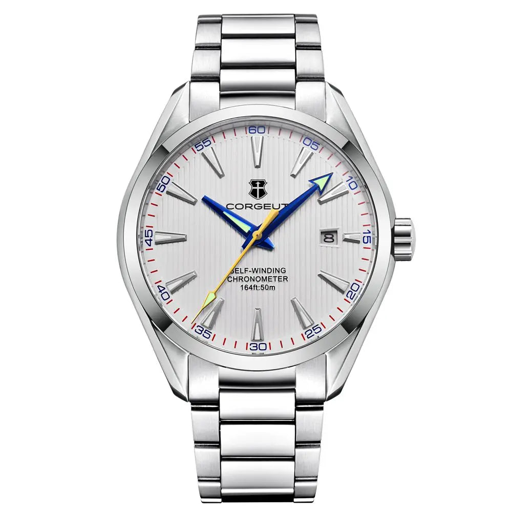 Luxury NH35 Corgeut Watch Men's 41mm Sport Clock Automatic Mechanical Wristwatch Sapphire Steel Band