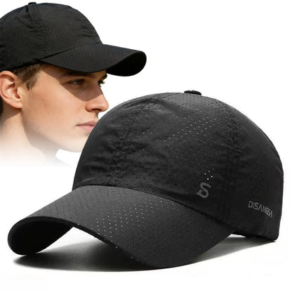 Boné de Corrida Sólido Fino de Secagem Rápida, Respirável, com Pala Tipo Bico de Pato, para Homem e Mulher, Proteção Solar de Verão, Pesca e Outdoor, Estilo Baseball