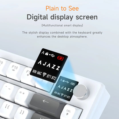 AJAZZ AF82 Office Low Profile Tastatur RGB kabelgebundene/kabellose Gaming-Tastatur 75% Layout 82 Tasten 4000mAh Akku für Win/Mac