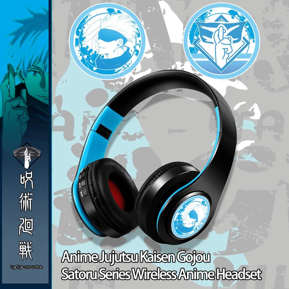 Auscultadores Anime Over-Ear Miku Nakano Sanjiu Bluetooth 5.0 – Headset Gaming Estéreo Sem Fios com Graves Profundos, Microfone e Suporte para Cartão TF