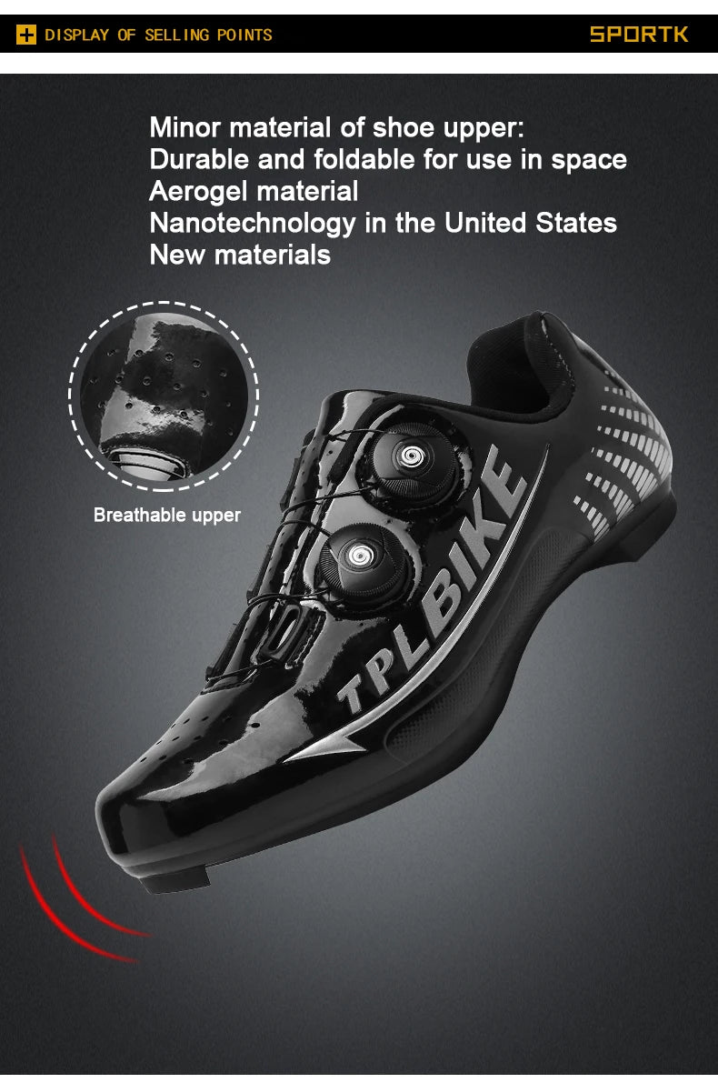 New Men’s and Women’s Bicycle Shoes Outdoor Cycling Shoes with Three Functional Soles Professional Training Shoes
