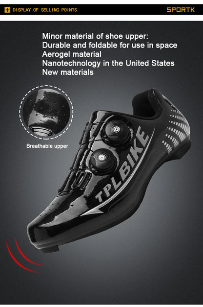 New Men’s and Women’s Bicycle Shoes Outdoor Cycling Shoes with Three Functional Soles Professional Training Shoes