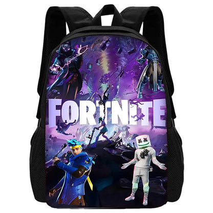 Hot Game Child School Backpack with Lunch Bags, Design-F-FortniteS Pencil Bags, School Bags for Boys Girls Best Gift