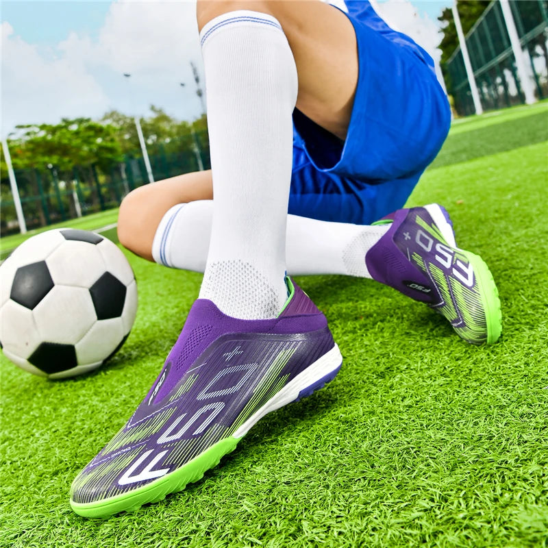 Moški nogometni čevlji za umetno travo, udobni, ultralahki nogometni čevlji, protizdrsni športni čevlji FG za travo, čevlji za futsal v dvorani za odrasle, protizdrsni