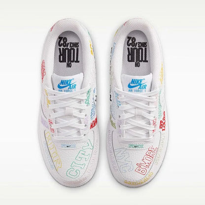 Nike Nike Women's Shoes Older Children's Embroidery AF1 Air Force One Low-Top Casual Board Shoes Sports Shoes IO9739-100
