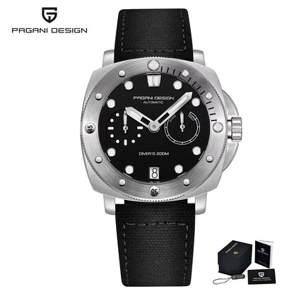 PAGANI DESIGN Men's Mechanical Watch Luxury Sapphire Glass Luminous Automatic Watch 200M Waterproof Stainless Steel Watch