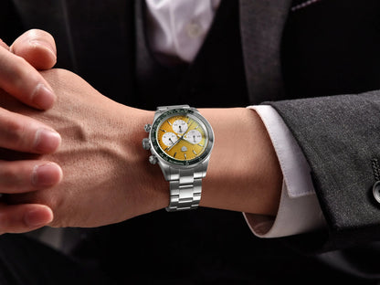 Rossitimi Casual Elegance Men Quartz Watch  Light Luxury Premium Stainless Steel Sapphire Small Three-Pin Luminous Diving Watch