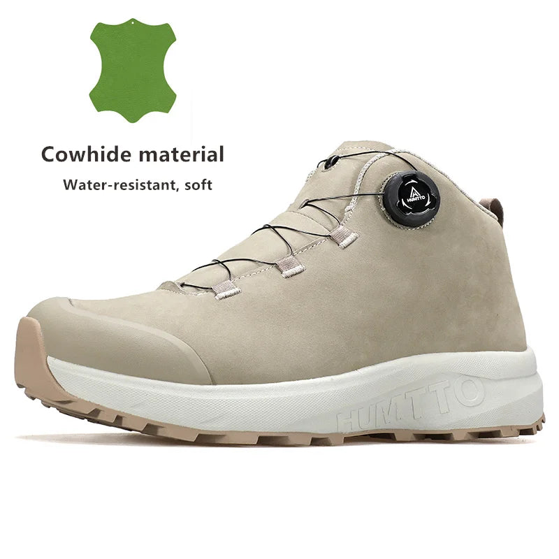 Pantofi din piele HUMTTO pentru bărbați, pentru iarnă, camping și activități în aer liber, pantofi sport pentru bărbați, bocanci de trekking respirabili, adidași antiderapanti pentru drumeții