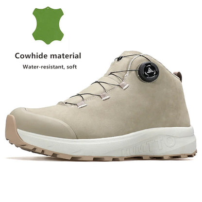 Pantofi din piele HUMTTO pentru bărbați, pentru iarnă, camping și activități în aer liber, pantofi sport pentru bărbați, bocanci de trekking respirabili, adidași antiderapanti pentru drumeții