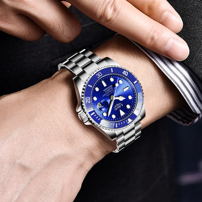 Moška ura LIGE – kvarčni kronograf, vodoodporna, v sproščenem in profesionalnem slogu, luksuzni modni dodatek znane blagovne znamke.