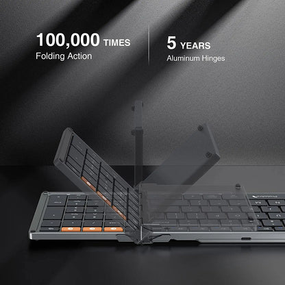 ProtoArc XK01 Bluetooth Wireless Keyboard with Numeric Keypad Foldable Keyboards for iPhone Computer iPad