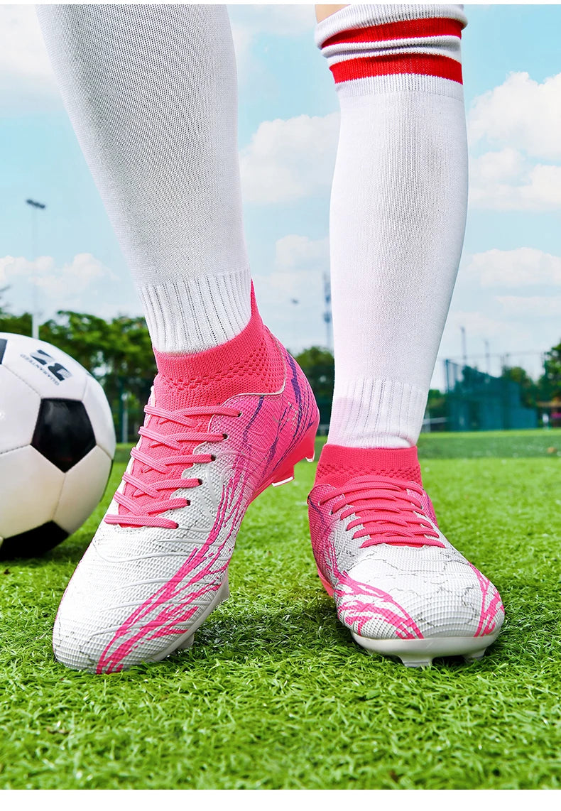 Chaussures de football à crampons FG pour terrain ferme, coupe basse, à lacets, pour hommes, professionnelles, antidérapantes, résistantes à l'usure, pour entraînement sur herbe naturelle