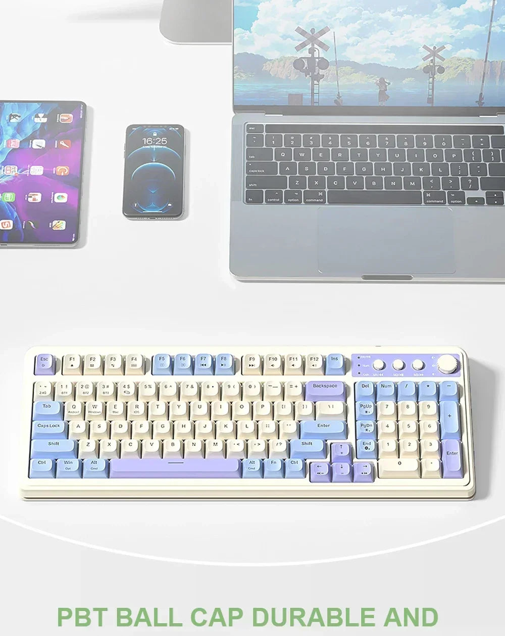 AULA S99 Keyboard 3-Mode Wireless Bluetooth Wired RGB Ergonomic 99Key Typing Mute Gaming Keyboard Custom PC Accessories Gifts