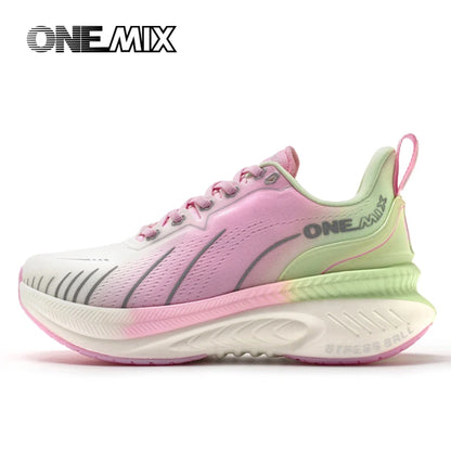 ONEMIX Nieuwe hardloopschoenen met demping voor heren, geschikt voor intensieve hardlopers, met veters, sportschoenen voor dames, antislip, outdoor, atletische herensneakers