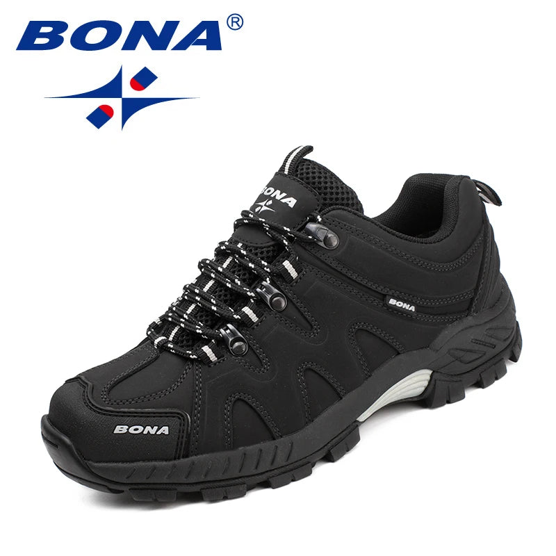 BONA New Arrival Classic Style Men Hiking Shoes Lace Up Men Sport Shoes Outdoor Jogging Trekking Sneakers