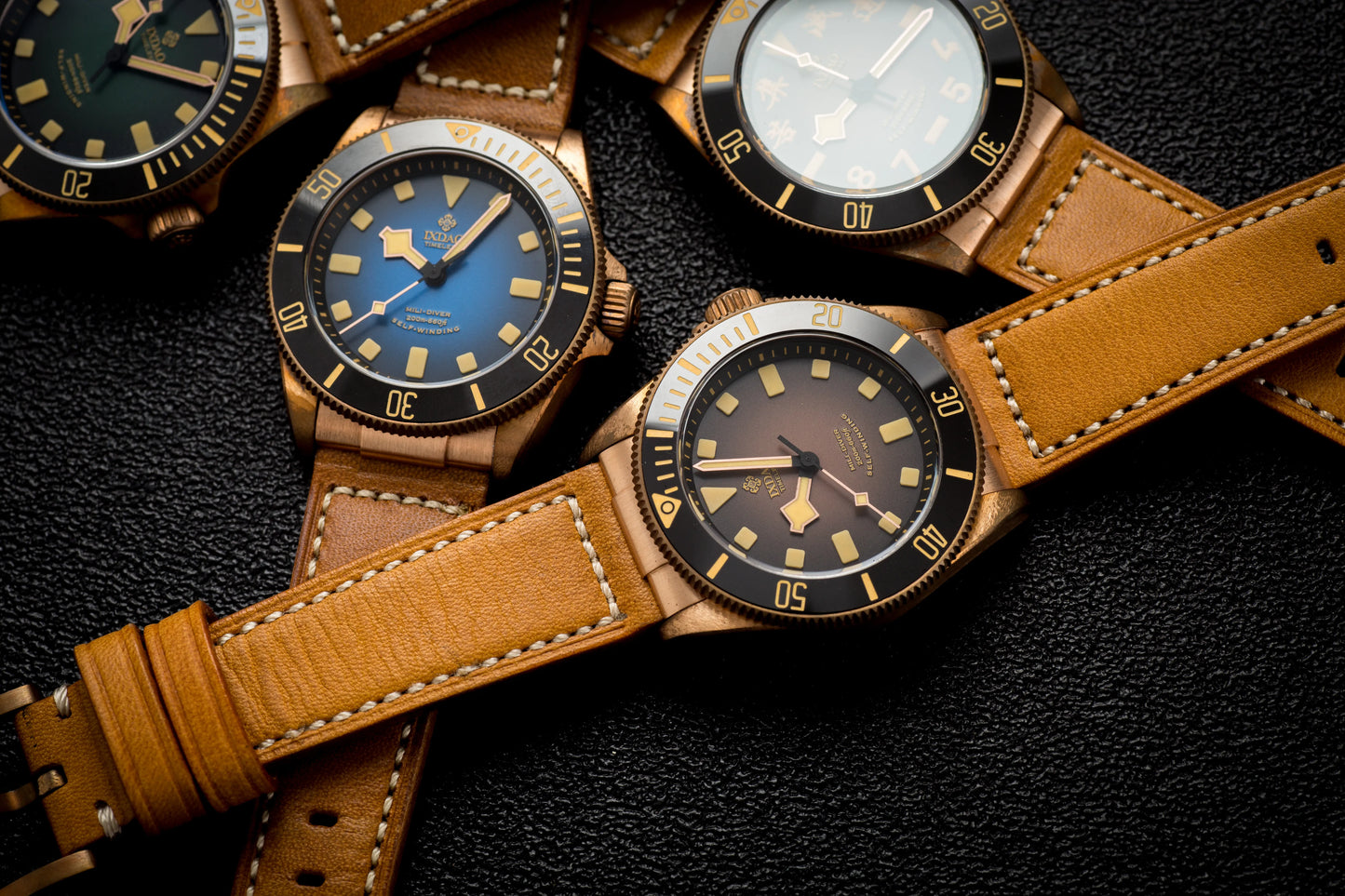 IPOSE IX&DAO 2025 New Bronze Men's Automatic Mechanical Watch PT5000 Sapphire Retro Leather Waterproof 20Bar Reloj Hombre