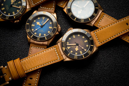 IPOSE IX&DAO 2025 New Bronze Men's Automatic Mechanical Watch PT5000 Sapphire Retro Leather Waterproof 20Bar Reloj Hombre