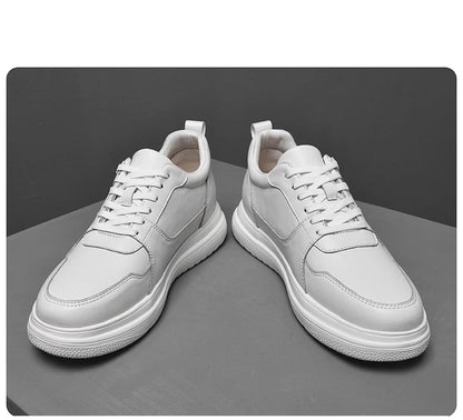 Big Size Lift Men Sneakers Elevator Shoes Heightening Height Increase Insole 7-8CM High Heels Shoes Genuine Leather Sport Shoes