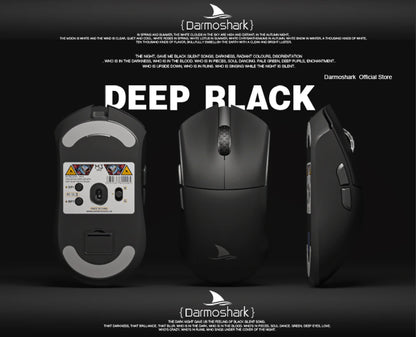 Mouse da gaming Darmoshark M3Pro 2.4G BT wireless tri-mode, sensore PAW3395, N52840, 26000DPI, mouse con driver macro per mani grandi per il gaming