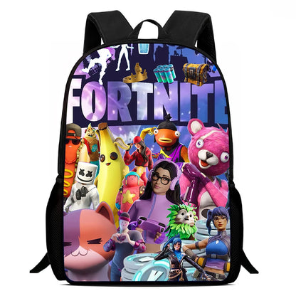 Fortnite 15 Inch Cartoon School Backpack for Kids Boys Girls, Cool Game Printed Lightweight Backpack Large Suitable for Ages 5-8