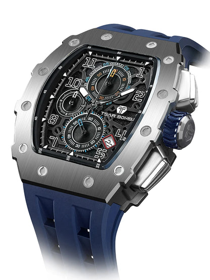 TSAR BOMBA Neue TB8204 Uhr für Herren, Japanisches Quarz-Chronographenwerk, 50M wasserdichte Armbanduhr, modische Sportuhr, luxuriöses Geschenk für Herren