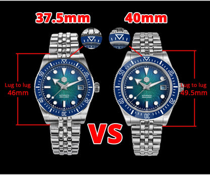 San Martin 40mm Men's Luxury Diver Watch Miyota 9015 Enamel Sunburst Dial Automatic Mechanical Wristwatch Waterproof 200m SN0148