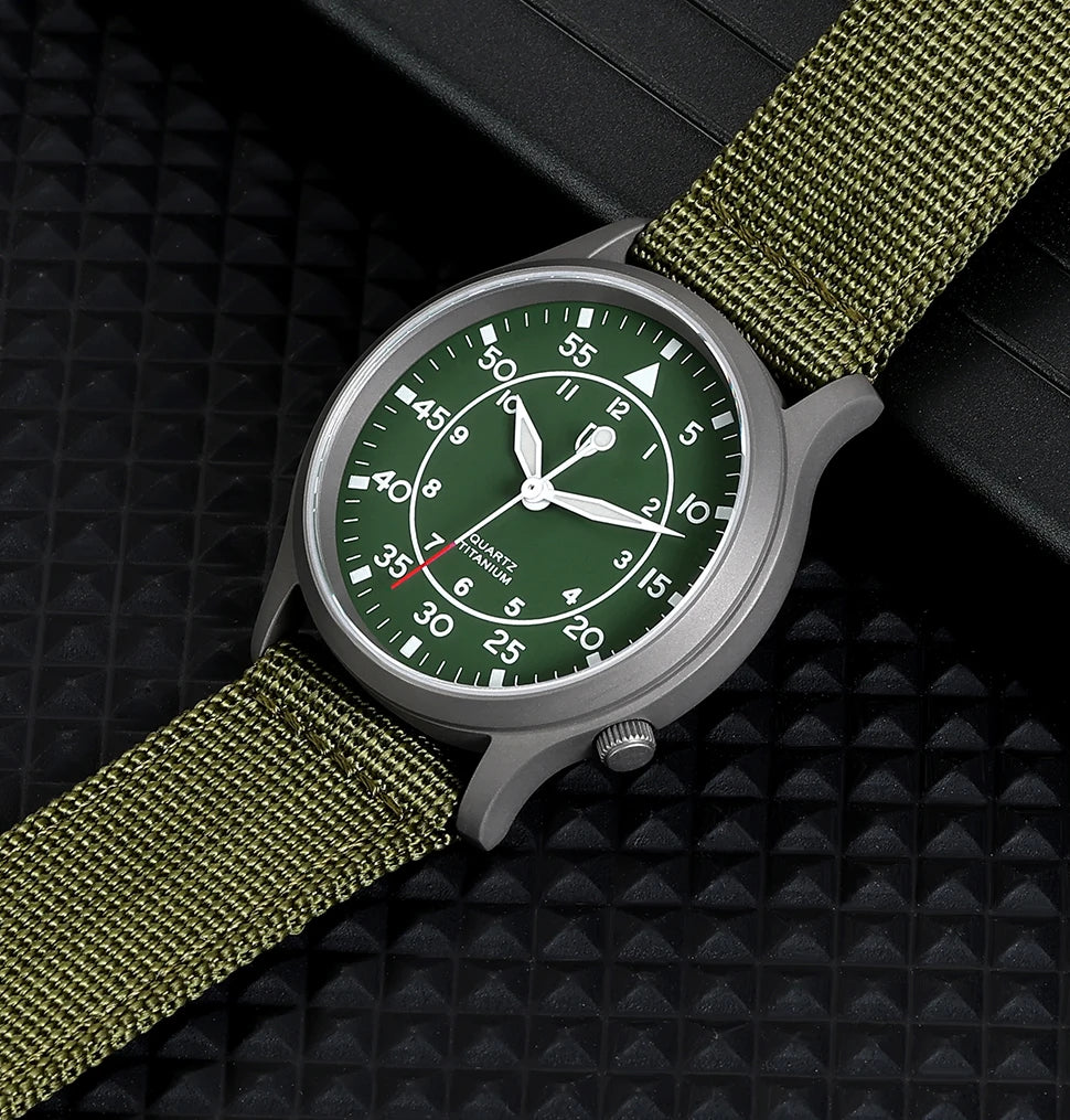 BERNY Titanium Men Quartz Watch AR Coating Sapphire Fashion Wristwatch Luminous VH31 Ultra-thin Wristwatch Waterproof 5ATM Watch