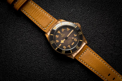 IPOSE IX&DAO 2025 New Bronze Men's Automatic Mechanical Watch PT5000 Sapphire Retro Leather Waterproof 20Bar Reloj Hombre