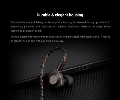 KEFINE Delci 10mm DLC+PU Diaphragm Dynamic Driver Hifi Wired IEM Earphones with CNC Metal & Detachable 0.78mm 2pin 3.5mm Cable