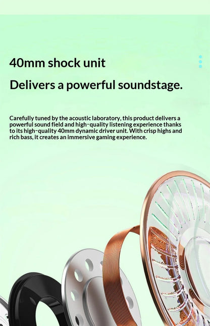 Casque de jeu filaire Paw Hunter T9 avec microphone et éclairage RGB, son surround virtuel 7.1, casque supra-auriculaire pour PC, ordinateur portable et jeux.