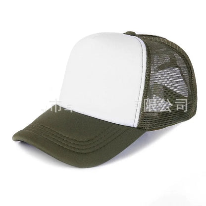Unisex Cheaper 5 Panel Trucker Hat For Adult Summer Net Baseball Cap Men Women Blank Mesh Adjustable Sun Hat Visor