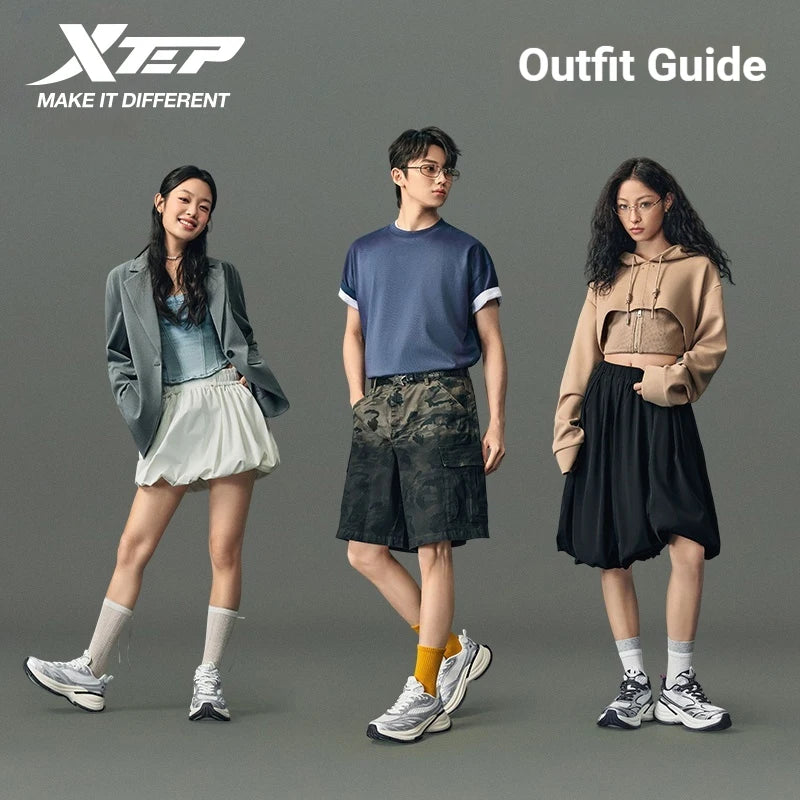 Xtep Basque 3 Men's Sneakers, Retro Fashion, Breathable Luxury Height-Increasing Sports Shoes, Spring 2026, Model 874219320001