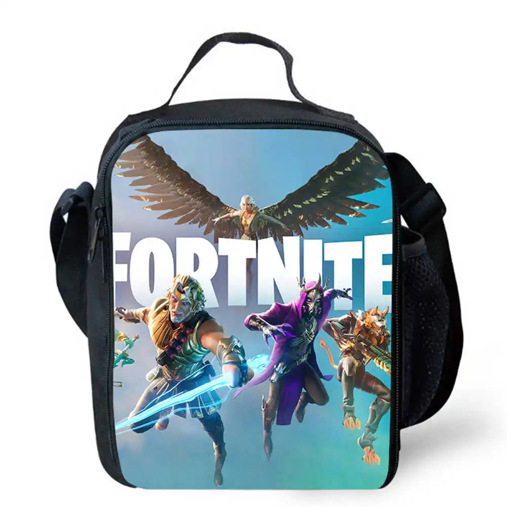 Lunch Bags for Children,Cartoon Fort-nite School Picnic Bags for Girls Boys,Kids Insulated Cooler Lunch Bags Portable Lightweigh
