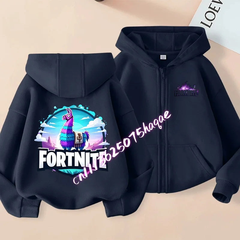 New Fortnites Child Zip-up Hoodie Cartoon Anime Hoodies Casual Breathable Kids Boys Coat Jackets 2026 Spring Children Clothing