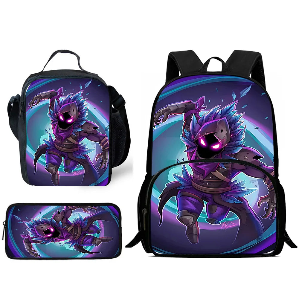 Hot Game Design Child Backpacks F-FortniteS Lunch Bag Pencil Case Pupil Large Capacity School Bags For Boy Girl Best Gift