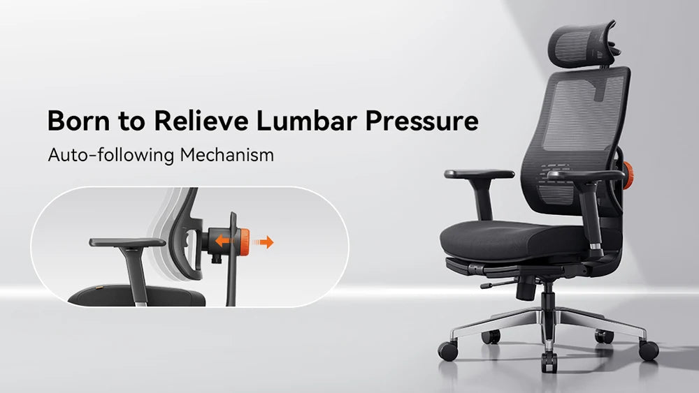 NEWTRAL MagicH-BPro Ergonomic Chair with Footrest Auto Following Backrest Headrest Adaptive Lower Back Support Adjustable Armrest