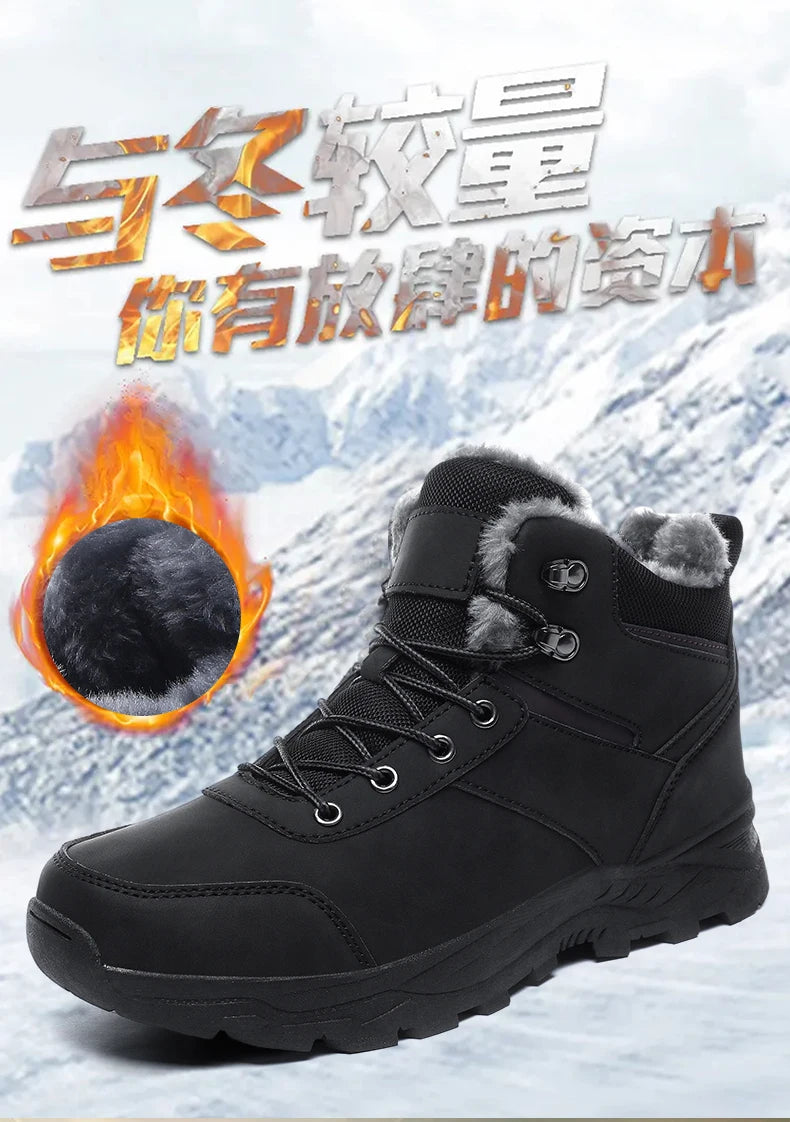 Herrenstiefel Neue Winterschuhe Warme Herrenschuhe Wasserdicht Rutschfest Plüsch-Sneaker Herren-Tennisschuhe Stiefel Herren-Sneaker Winter
