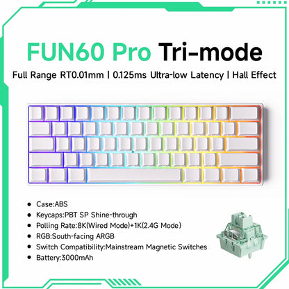 Akko MonsGeek FUN60 PRO&MAX HE Machanical Keyboard Magnetic Switch 60%  Gaming Keyboard Rapid Trigger 8K Custom Keyboard