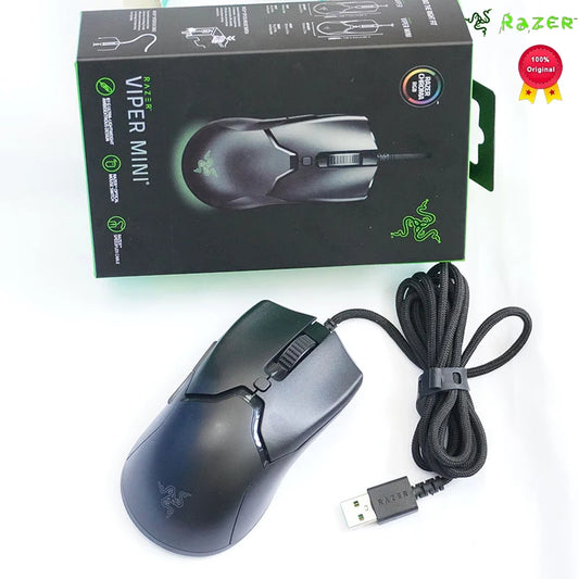 Razer cadou de Anul Nou, mouse gaming cu cablu Viper Mini pentru eSports, computer și laptop, iluminare RGB, pentru mâini mici